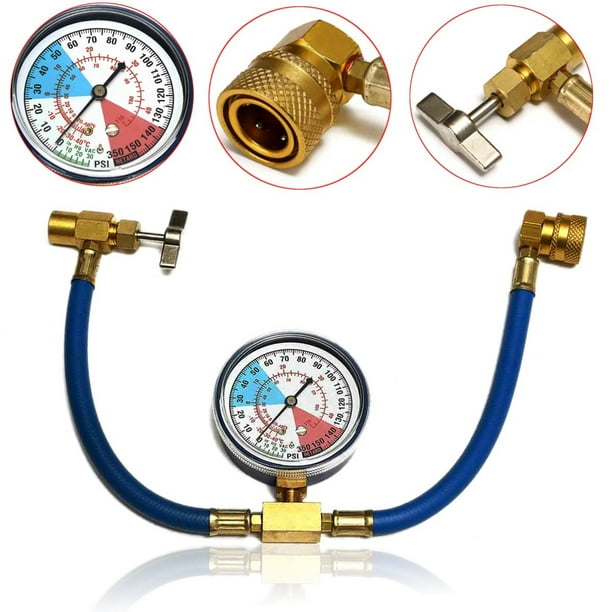 CarBole Universal Car Air Conditioning AC R134a Refrigerant Recharge Hose Pressure Gauge CarBole Universal Car Air Conditioning AC R134a Refrigerant Recharge Hose Pressure Gauge